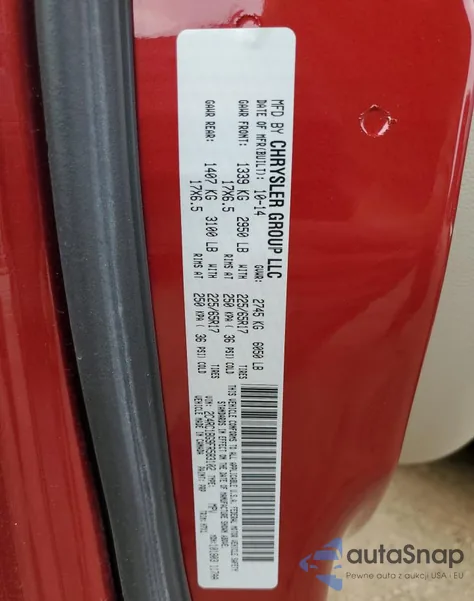 2015 Chrysler Town & Country Touring from USA, damaged, VIN 2C4RC1BG9FR583102